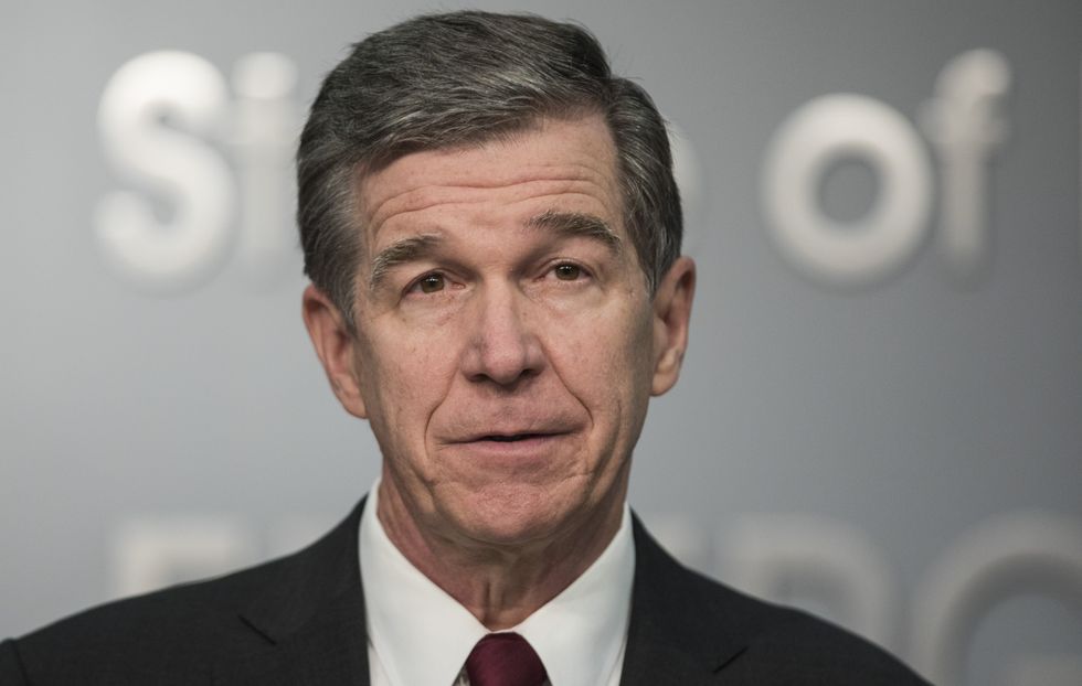 \u200bGov. Roy Cooper speaks about the rise in COVID-19 cases in North Carolina during a press conference in Raleigh, N.C., Oct. 21, 2020.