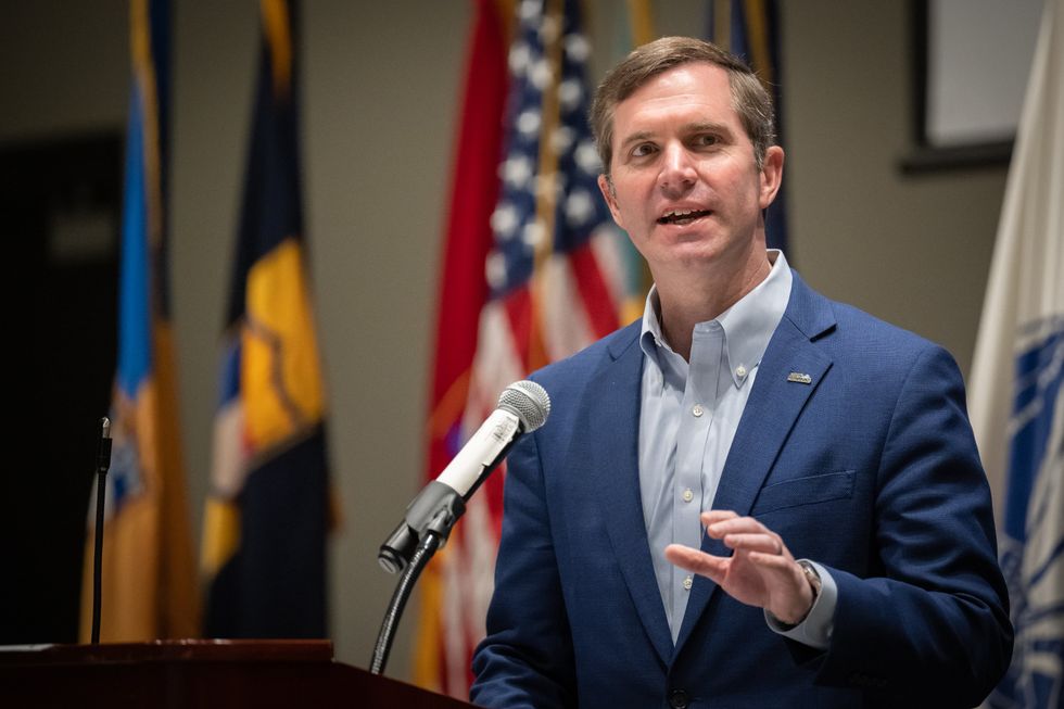 \u200bKentucky Gov. Andy Beshear addresses more than 900 Soldiers and Airmen from the Kentucky National Guard during Leadership Development Day at the Kentucky Exposition Center in Louisville, Ky., Feb. 5, 2023.