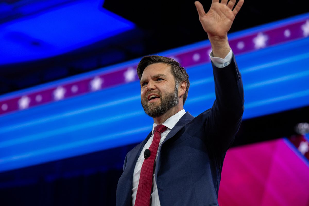 United States Senator JD Vance (Republican of Ohio) at the 2024 Conservative Political Action Conference (CPAC) in National Harbor, Maryland, U.S., on Friday, February 23, 2024. 