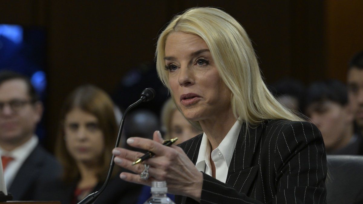 ​US Attorney Pamela Jo Bondi speaks before the Senate Judiciary Committee during the nomination hearing for US Attorney General in Washington DC, USA, on January 15, 2025, at Hart Senate/Capitol Hill. 