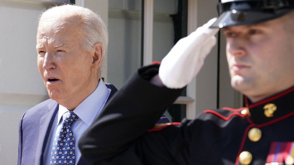 US President Joe Biden waits to welcome President William Ruto of Kenya to the White House in Washington on May 22, 2024.