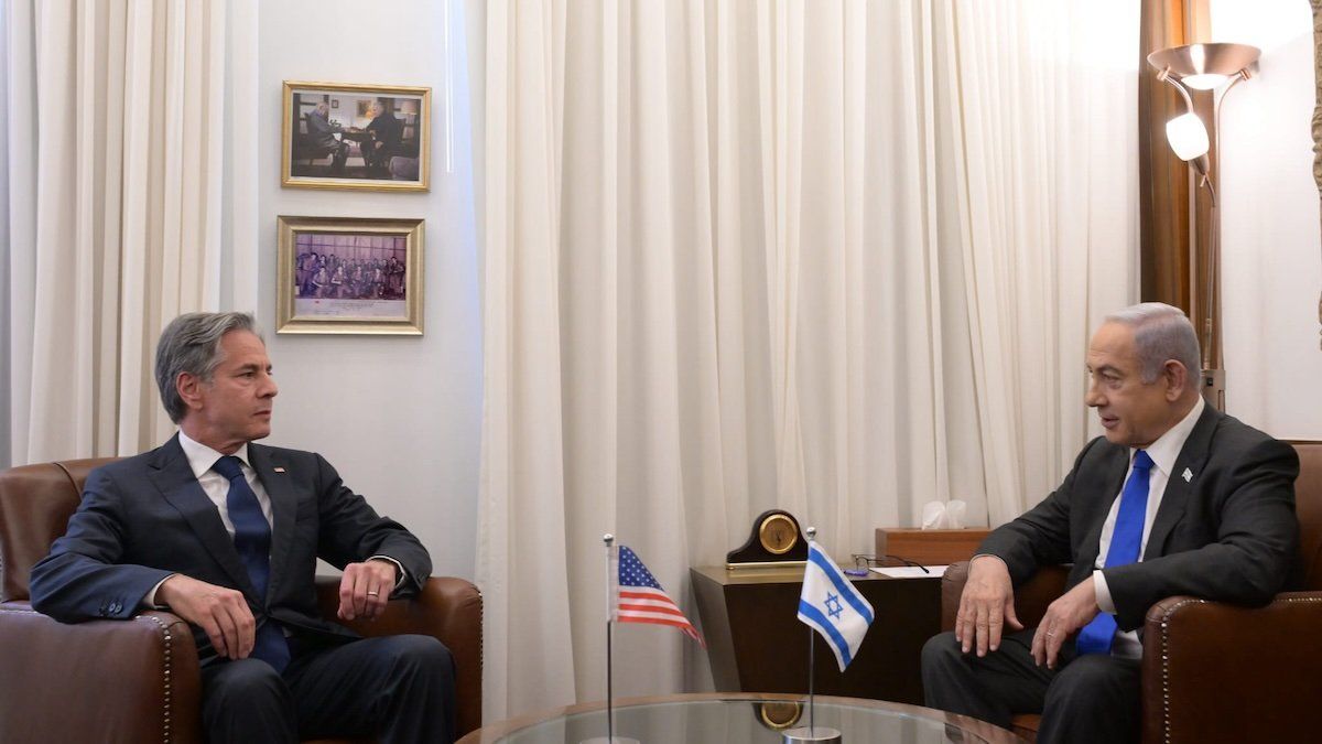 US Secretary of State Antony Blinken and Israeli Prime Minister Benjamin Netanyahu.