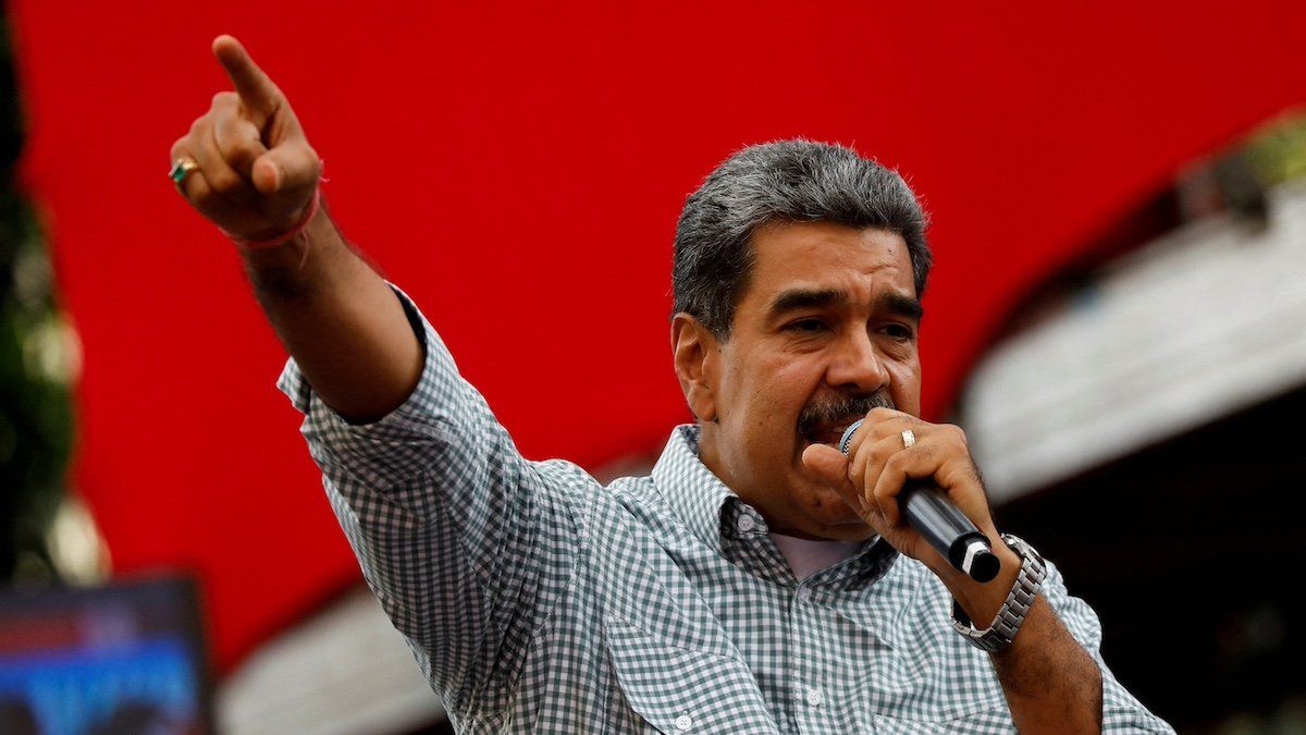 Venezuelan President Nicolas Maduro delivers a speech during a rally to celebrate the results of last month's presidential election, in Caracas, Venezuela August 28, 2024. ​