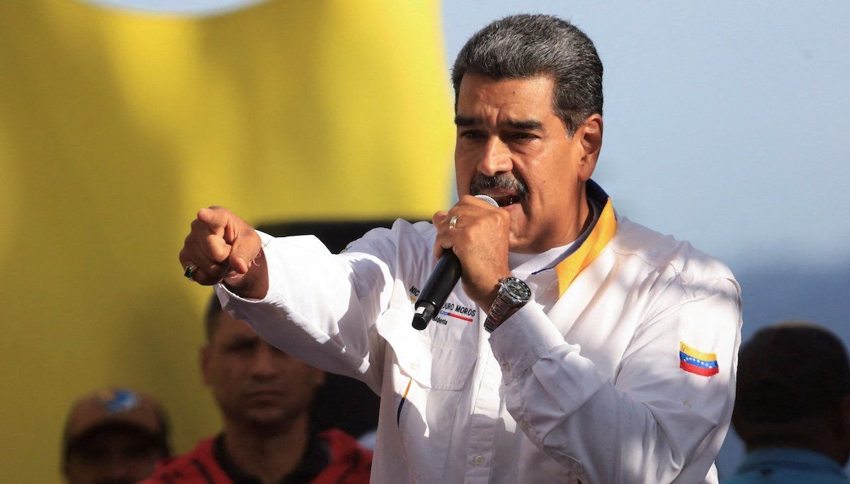 Venezuelan President Nicolas Maduro speaks during a march amid the disputed presidential election, in Caracas, Venezuela August 3, 2024. 