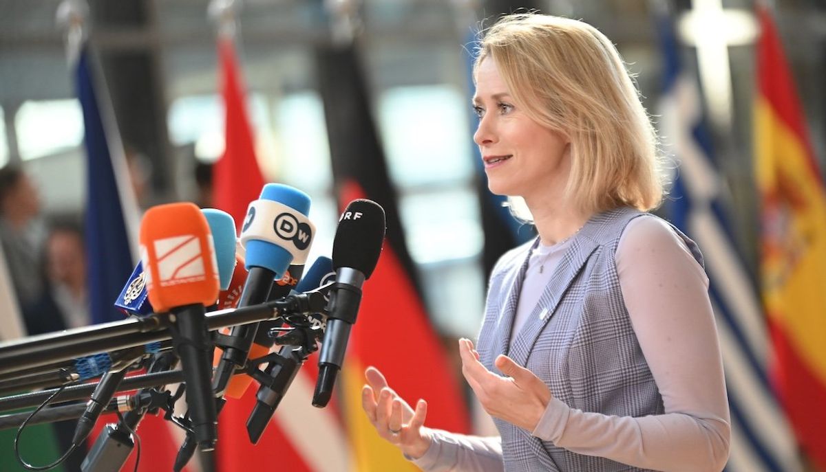 ​Vice-President of the European Commission Kaja Kallas arrives at the Consilium building in Brussels, Belgium, on March 20, 2025.